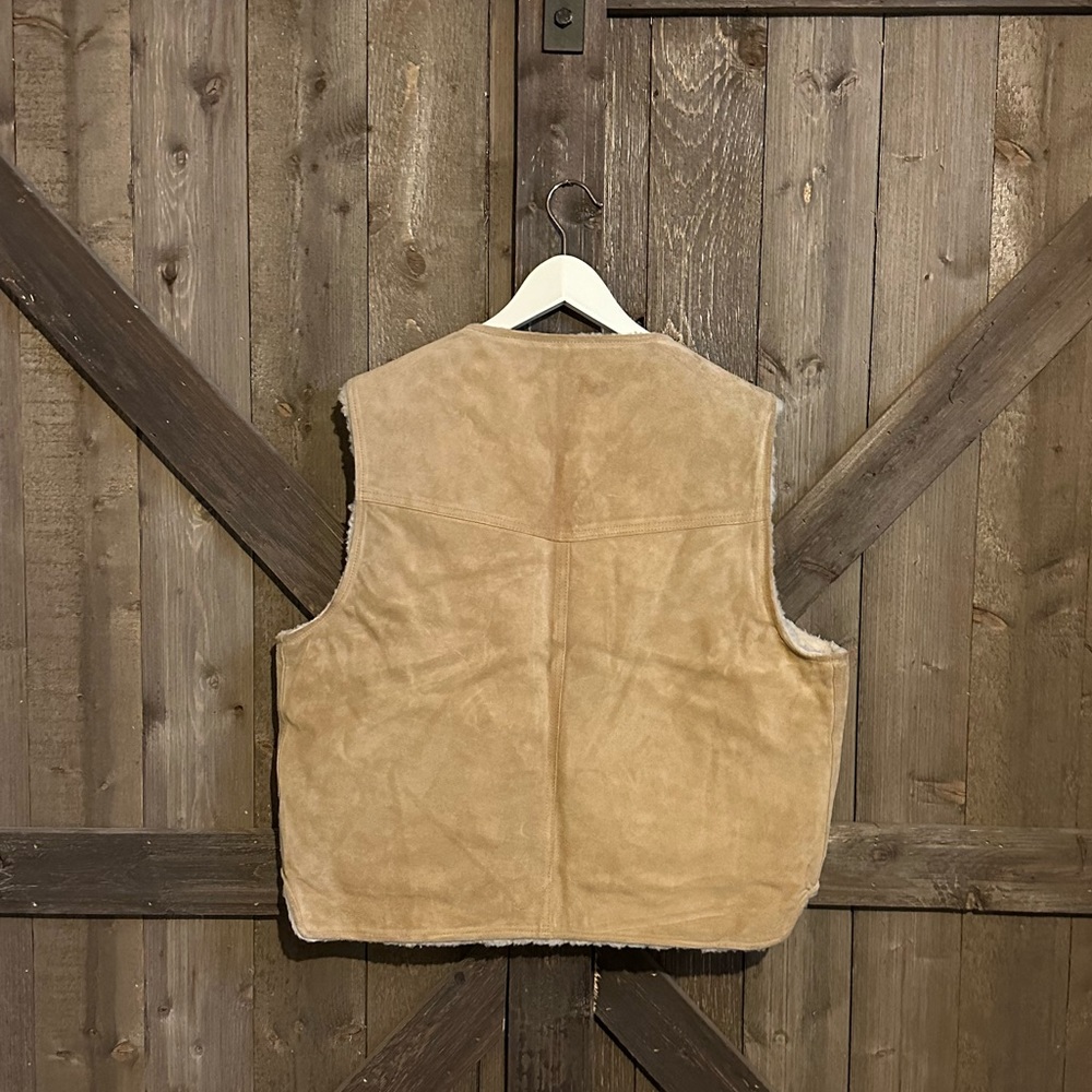 MENS: Vintage Genuine Suede Leather Vest GUC - Picture 2 of 5